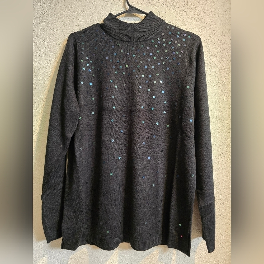 quacker factory Blouse Black Size Small - Picture 11 of 11